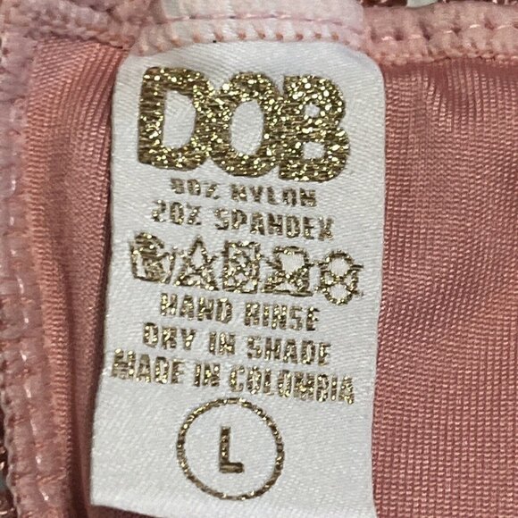 DOB Bacha Coral Bikini Peach Pink Rose Coral Size Large - Picture 5 of 7